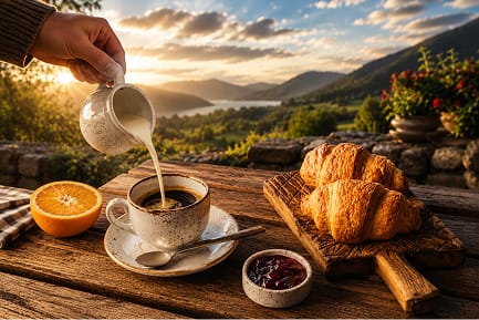 Lunch stop with afternoon tea arranged during a custom private Highland tour